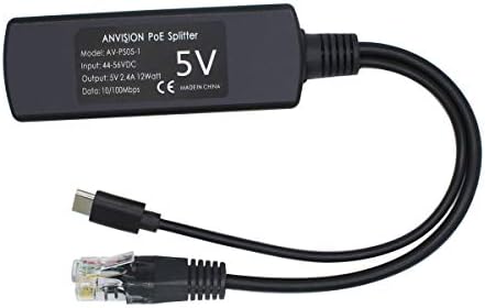 ANVISION 5V PoE Splitter packaging and included accessories