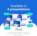 OWELL antiseptic swabs being used for prepping skin prior to a medical injection.