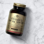 Authentic USA sourced Solgar Vitamin E 100 count bottle capsule details