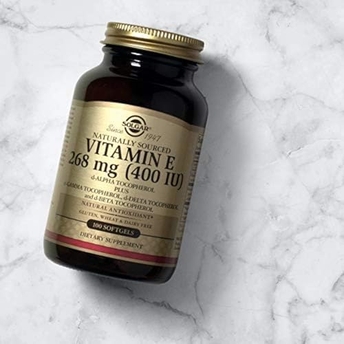 Premium glass packaging of Solgar Vitamin E supplement