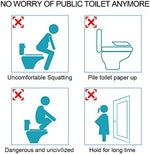 Waterproof non slip plastic commode protector sheet demonstrated on toilet