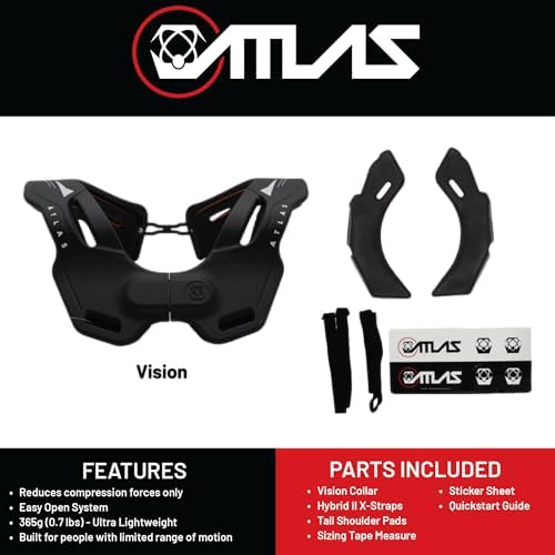 Side profile of the low profile grey and orange powersports neck protection collar.