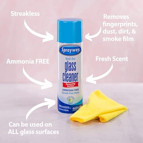 Foaming action glass cleaner for mirrors and automotive windshields