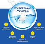 Hypoallergenic mess free detergent sheet dissolving demonstration