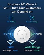 Cudy AP1300 enterprise business WiFi solution showing the rear input ports and mounting bracket channels