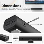 Bluedee soundbar packaging contents including cables and mount