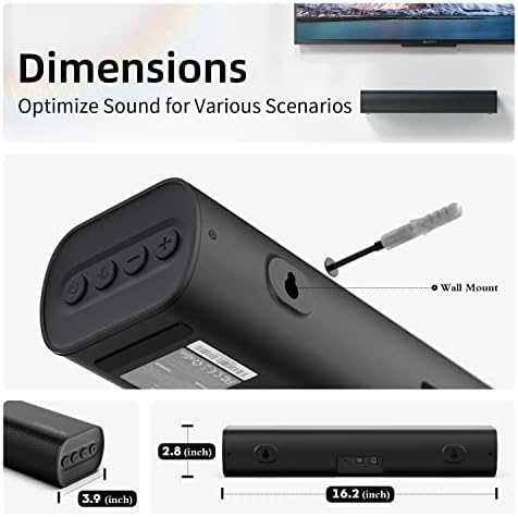 Bluedee soundbar packaging contents including cables and mount
