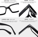 Close up view of Eylrim square non prescription eyeglasses