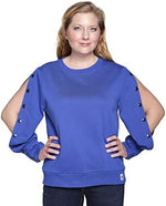 Close up of adaptive snap closures on sleeve for medical infusion access.