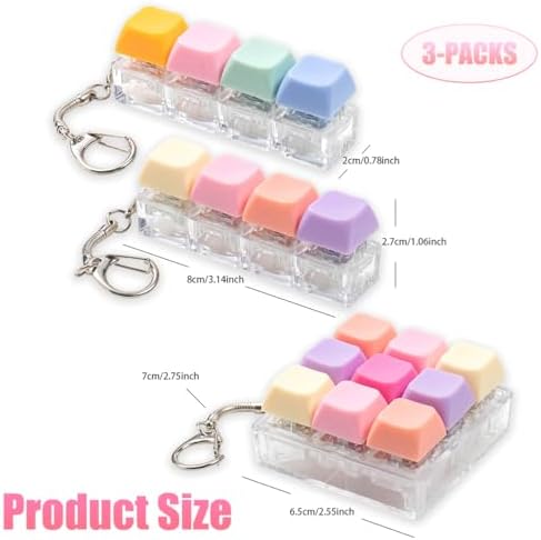 Matte finish sensory finger buttons attached to a backpack via a durable metal keychain ring clip
