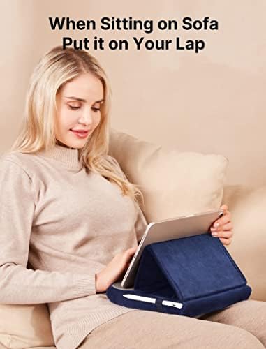 JSAUX multi-angle cushion holder showing side mesh pocket with a charging cable inside.