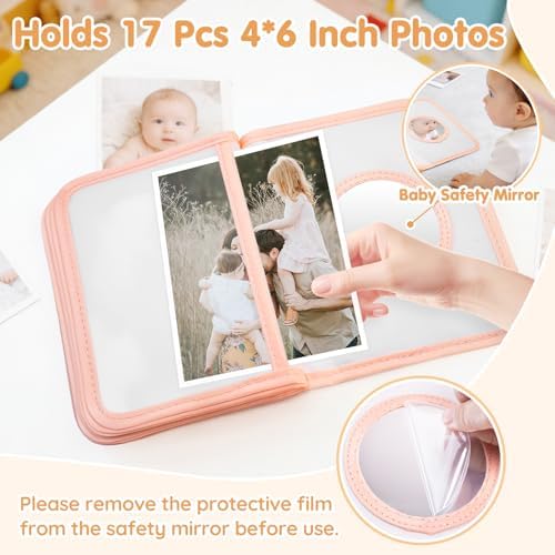 Infant cloth memory album displaying the soft stitched edges for child finger safety.