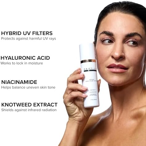 DRMTLGY SmrtSun showing the oil-free and paraben-free medical grade skincare labels
