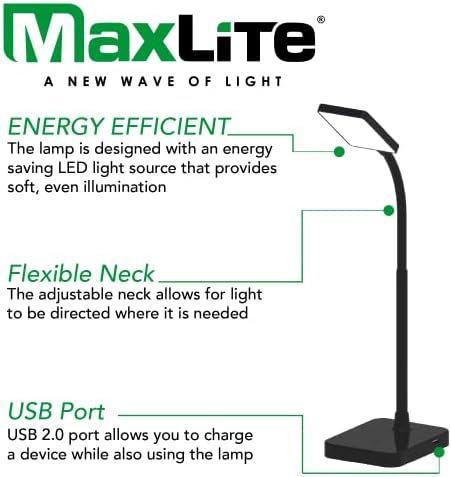 Close up angle of the compact base on the MaxLite electronic work light showing the built in USB charging port and touch switch.