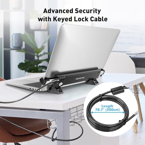 AboveTEK adjustable laptop security stand ergonomic pivot hinge view