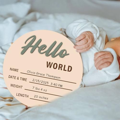 Cephira baby monthly milestone markers disc showing the detailed smooth edges and natural wood grain texture