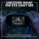 Minolta pocket sized night vision monocular showing its compact lightweight form factor.