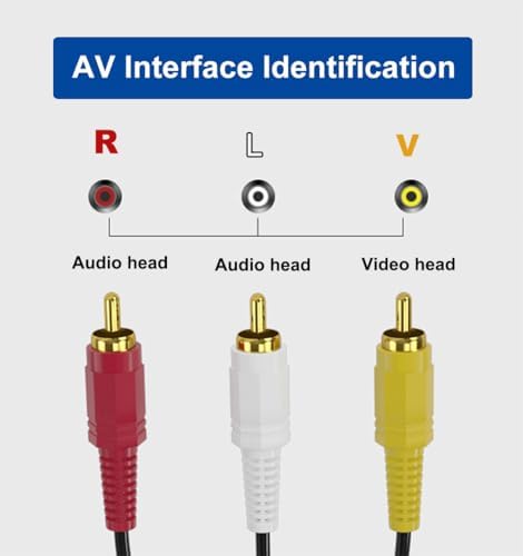 Five feet long black composite video and stereo audio cord with premium gold plating.