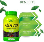 Premium dietary supplement softgels by Alfa Vitamins containing USA formulated essential fatty acids.