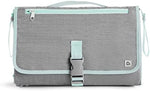 Close-up view of the Munchkin travel kit detailing the integrated growth chart design on the inner fabric.