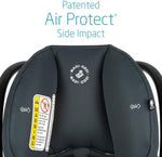 Side profile of the Maxi-Cosi Mico XP Max carrier illustrating the extended zip-out UV protection canopy.