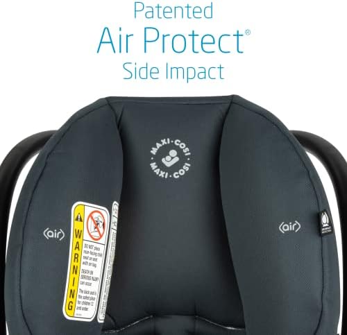 Side profile of the Maxi-Cosi Mico XP Max carrier illustrating the extended zip-out UV protection canopy.