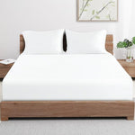 Folded premium bamboo bedding in white color