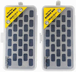 Open storage container displaying foam insert with loaded bobbins