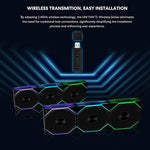 Lian Li 120mm wireless ARGB fans highlighting the premium side infinity mirror design.