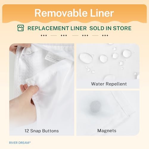 Sheer mesh window section of white waffle weave bathroom curtain letting light in