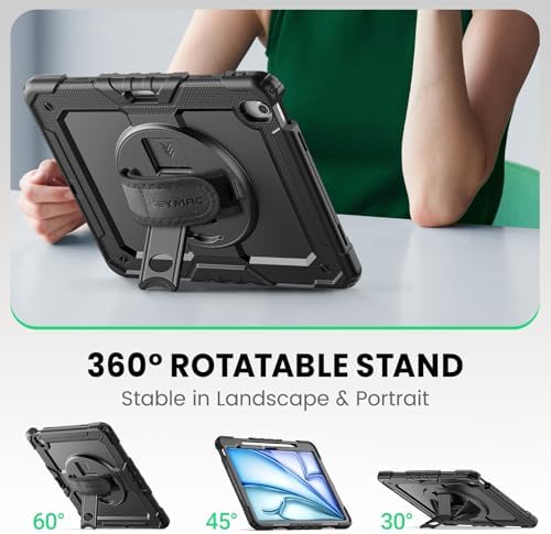 Three-in-one hybrid shockproof tablet case exploded view demonstrating polycarbonate shell and silicone bumper layers