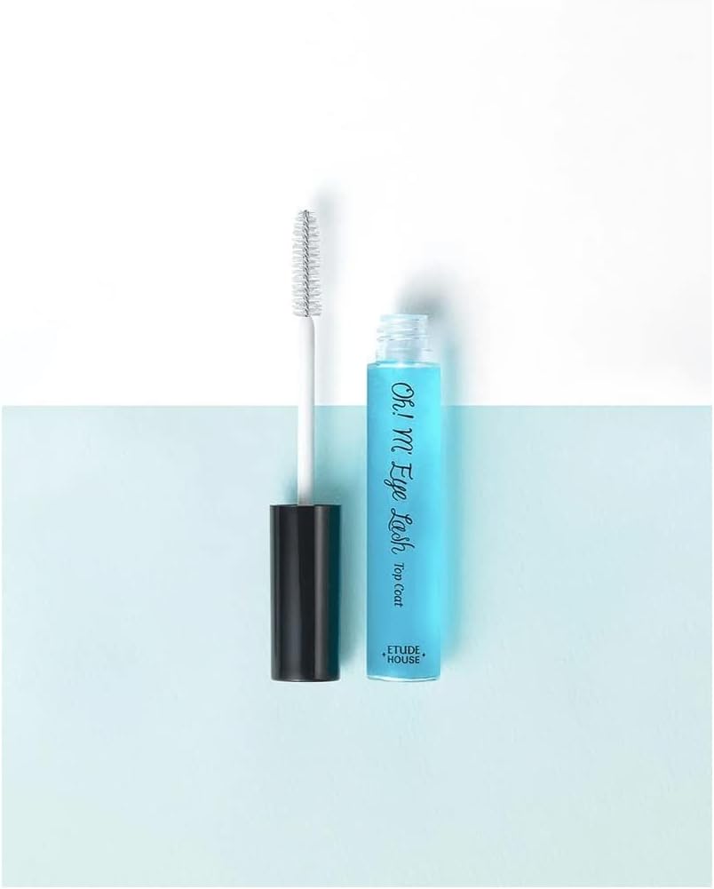 Applying ETUDE clear gel over mascara for smudge proof eye makeup look