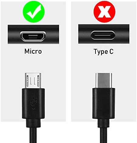 TONIWA switching power adapter showcasing the dual component setup with five foot micro USB charging cable unfolded