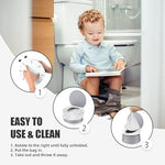 Visator emergency potty showing bag installation