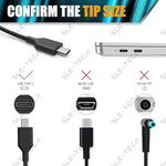 Close-up of the USB Type-C connector tip on the SLE-TECH power cord replacement.