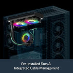 Sleek hose sheathing displaying the clean look achieved via integrated cable management.