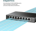 TP-Link unmanaged network hub showcasing sturdy steel casing and compact desktop design
