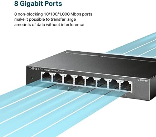 TP-Link unmanaged network hub showcasing sturdy steel casing and compact desktop design