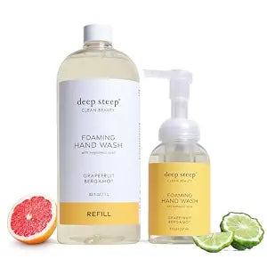 Deep Steep Foaming Hand Wash Grapefruit Bergamot front view pump bottle