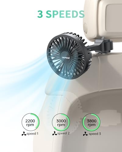 Three speed powerful vehicle air circulation fan with rotatable head