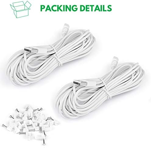 Zeshbit 2Pack twenty-five feet power cable package contents showcasing both premium replacement camera cords laid out flat.