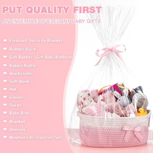 Close up of the woven cotton rope diaper caddy basket from the Zopeal deluxe newborn gift collection