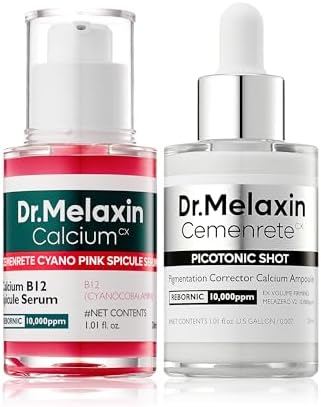 Dr.Melaxin Lumi Firm and Lift Duo front view of serum and ampoule bottles