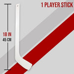 PRISP 18 inch white mini hockey stick showing the straight ambidextrous blade