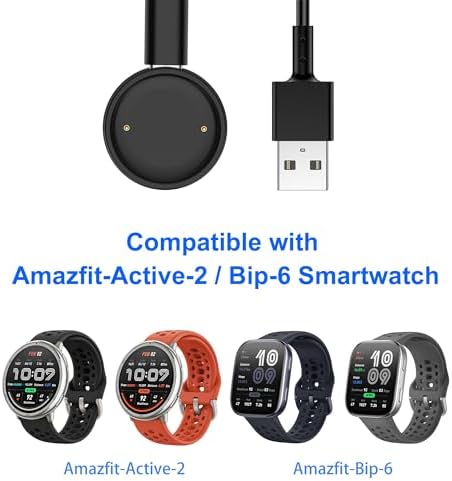 Two pack of black 3.3 feet smartwatch charging cords neatly coiled together.