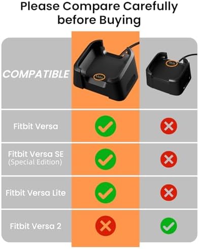 Fitbit Versa Lite compatible power adapter and docking station setup