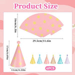 Apausvcm 6Pcs Birthday Hats for Dog Cat adjustable string detail