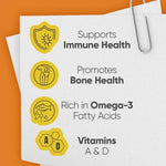 Emulsion de Escocia vitamins A D E and B1 immune support liquid packaging
