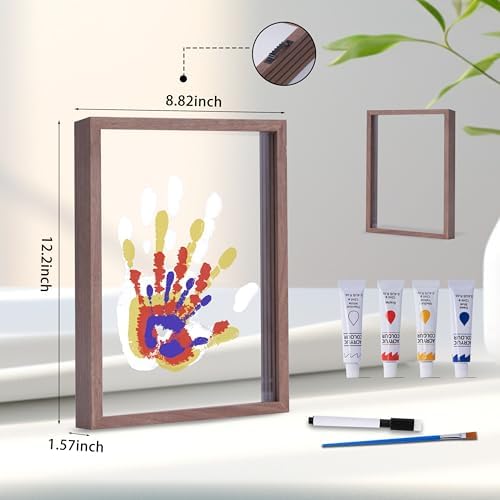 Family handprint kit assembled with layered transparent prints