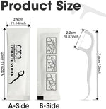 Durable shred resistant dental thread on a UBL interdental pick being held up to show precise tension